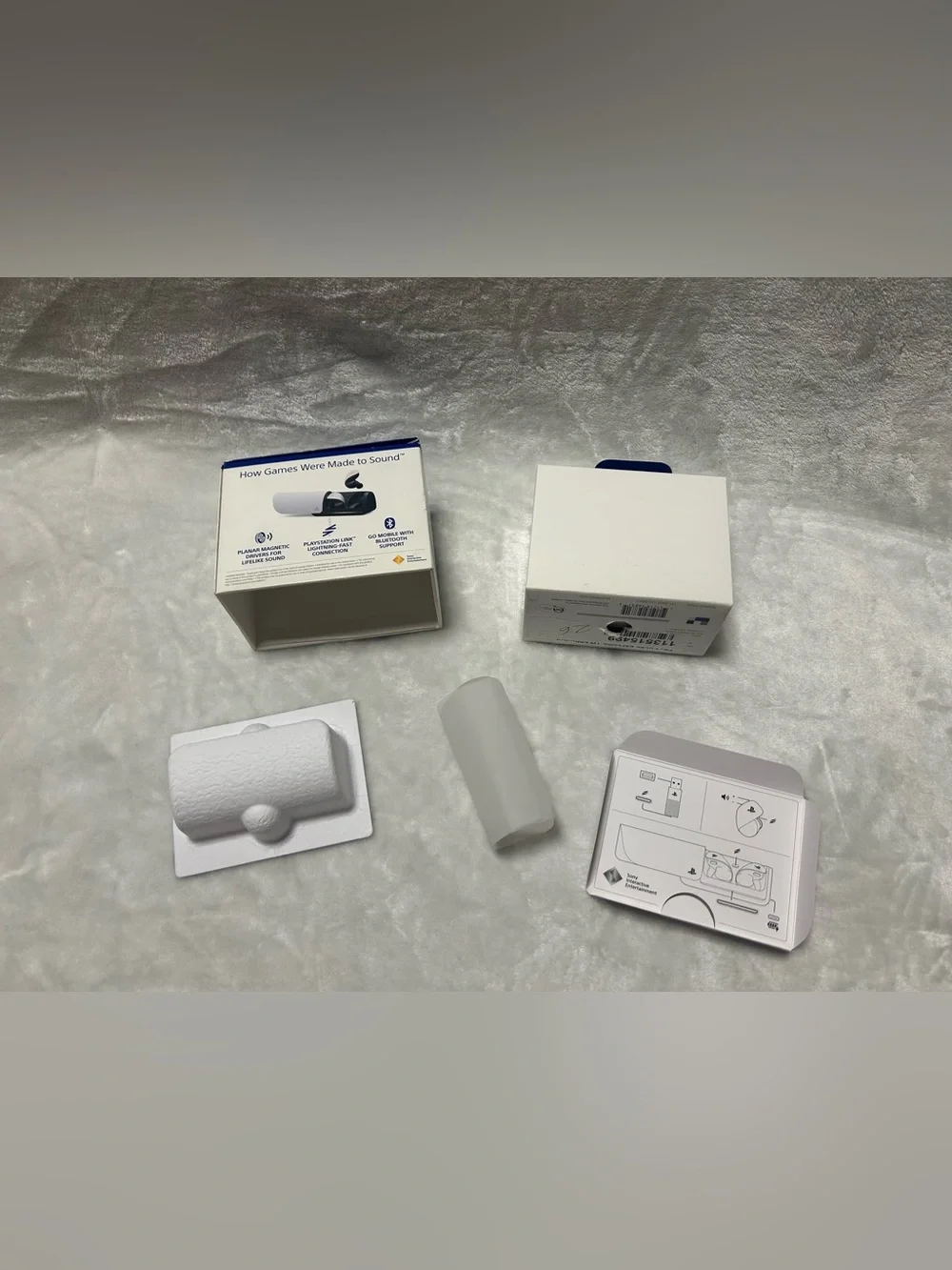White the PlayStation PULSE Explore Wireless Earbuds BOX ONLY